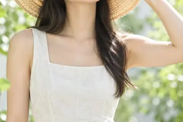 夏天穿無袖洋裝露出光滑手臂