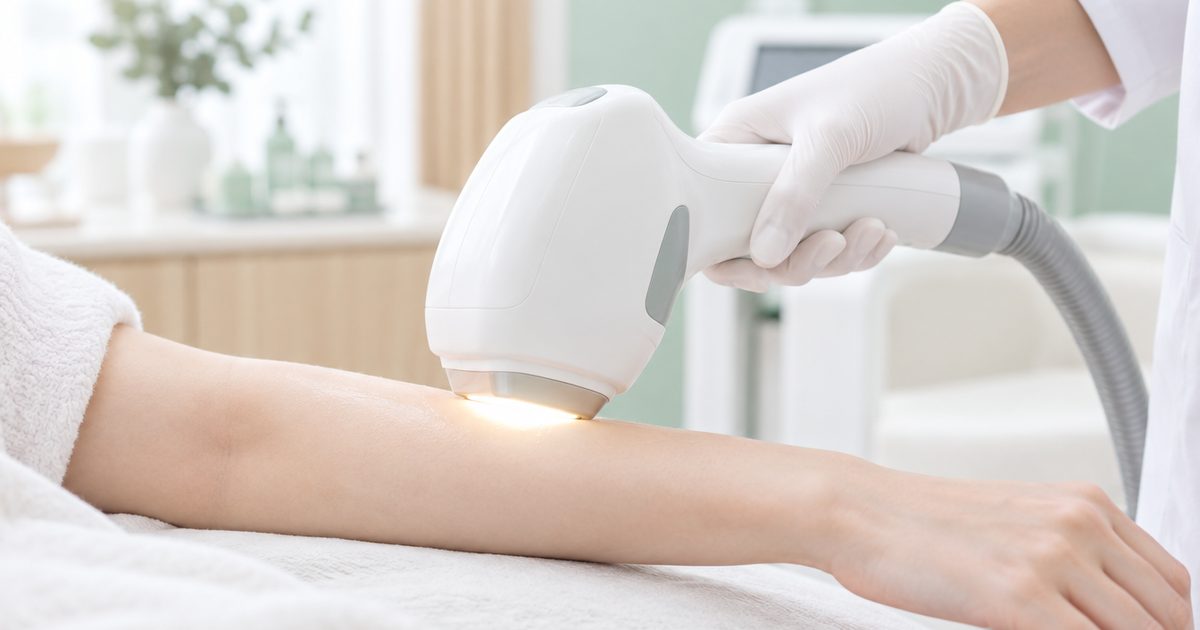 日式極光除毛:IPL 探頭照射手臂